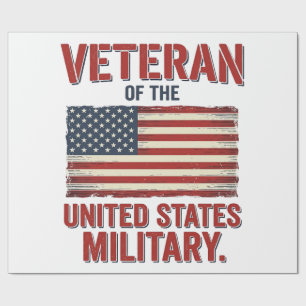 Vintage Veteraan USA Vlag Militaire Vector Ontwerp Cadeaupapier