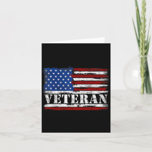 Vintage Veteraan Veteraan Tekst Usa Vlag Vaderdag Kaart