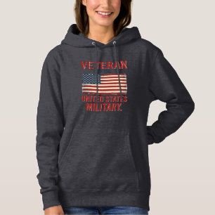 Vintage Veteraan Vlag van de VS Militaire Vector O Hoodie