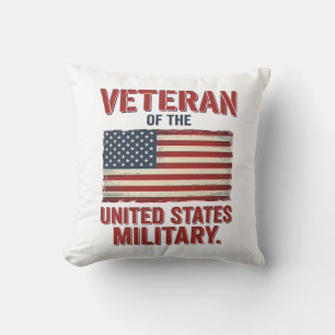 Vintage Veteraan VS Vlag Militair Vector Design_1 Kussen