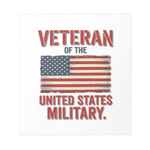 Vintage Veteraan VS-Vlag Militaire Vector Ontwerp_ Notitieblok