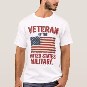 Vintage Veteraan VS-Vlag Militaire Vector Ontwerp_ T-shirt