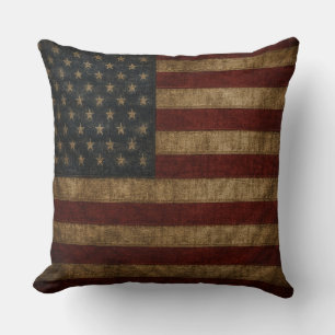 Vintage vettige verweerde Amerikaanse vlag Kussen