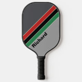 Vintage VHS Gestreepte met Naam Pickleball Paddle (Voorkant)