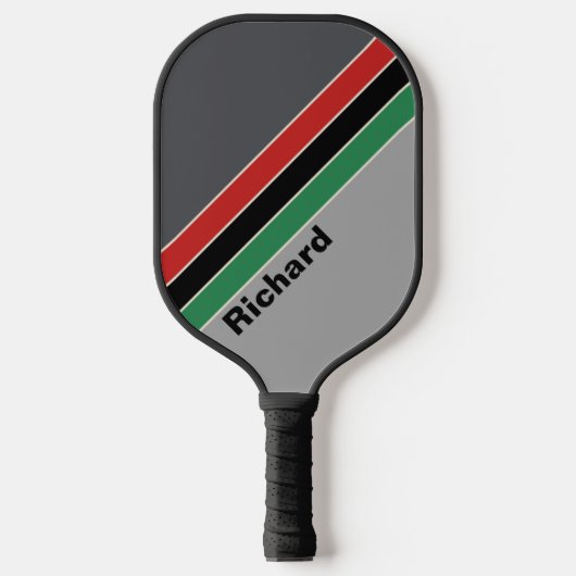 Vintage VHS Gestreepte met Naam Pickleball Paddle (Voorkant)