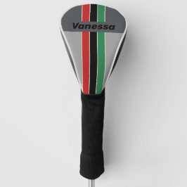 Vintage VHS-speld gestreept met naam Golfheadcover