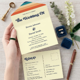 Vintage Vibes All‑in‑One Trouwuitnodiging All In One Uitnodiging