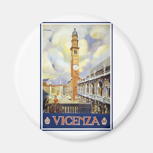 Vintage Vicenza Italië Magneet (Voorkant)