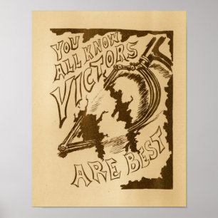 Vintage Victor Bicycles en kunstPoster Poster