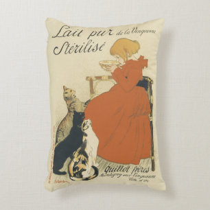 Vintage Victoriaans Art Nouveau, Meisje met Melkka Accent Kussen