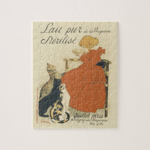 Vintage Victoriaans Art Nouveau, Meisje met Melkka Legpuzzel