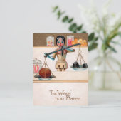 Vintage Victoriaans Briefkaart van hout (Staand voorkant)