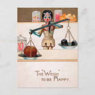 Vintage Victoriaans Briefkaart van hout