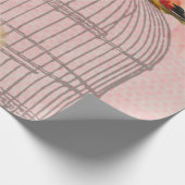 Vintage. Victoriaans dame en Birdcage. Cadeaupapier (Hoek)