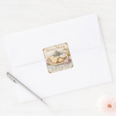 Vintage Victoriaans Kerstkoekje Vierkante Sticker (Envelop)