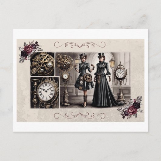 Vintage Victoriaans Mode Vrouwen Briefkaart (Voorkant)