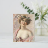 Vintage Victoriaans Mode Wenskaart Bedankkaart (Staand voorkant)