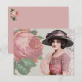 Vintage Victoriaans Mode Wenskaart Bedankkaart (Voorkant / Achterkant)