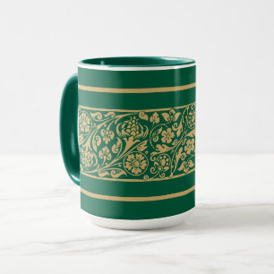 Vintage Victoriaans tijdperk 1893 bloemmotief frie Mok