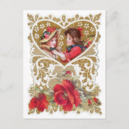 Vintage Victoriaans Valentijn Feestdagenkaart