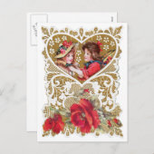 Vintage Victoriaans Valentijn Feestdagenkaart (Voorkant / Achterkant)