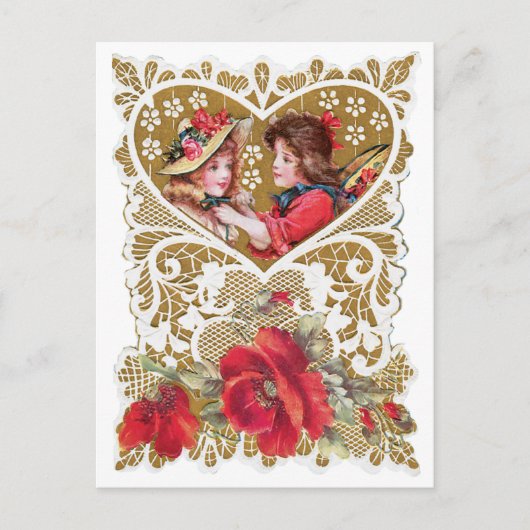 Vintage Victoriaans Valentijn Feestdagenkaart (Voorkant)