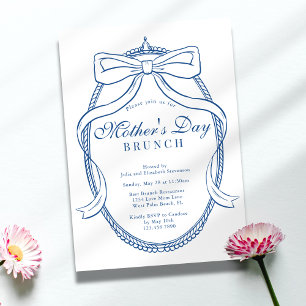 Vintage Victoriaanse Barok Chic Moederdag Brunch Kaart
