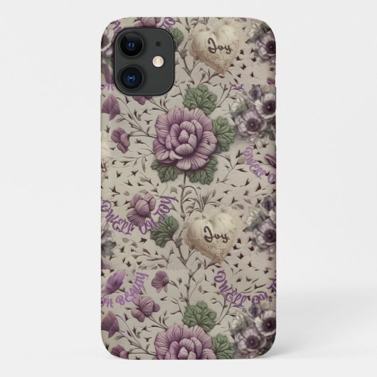 Vintage victoriaanse bloem iPhone / iPad hoes (Achterkant)