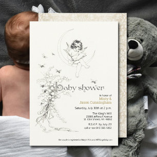 Vintage Victoriaanse bloemenkoppels babyshower Kaart
