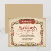 vintage victoriaanse bloemige jubileum uitnodiging (Voorkant / Achterkant)