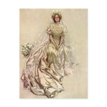 Vintage Victoriaanse bruid, antieke bruidsportret