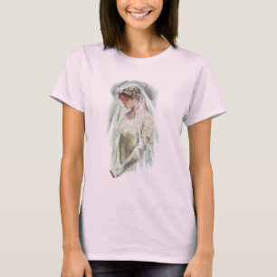 Vintage Victoriaanse bruid met Bijbel Harrison Fis T-shirt
