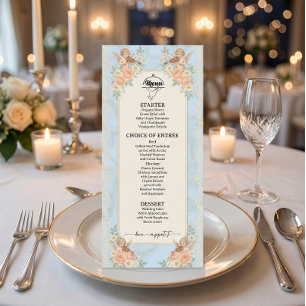Vintage Victoriaanse cherubijn & bloemengel Menu