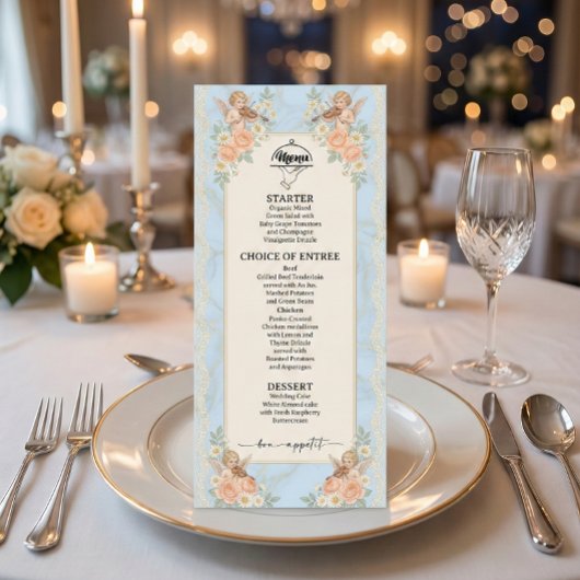 Vintage Victoriaanse cherubijn & bloemengel Menu