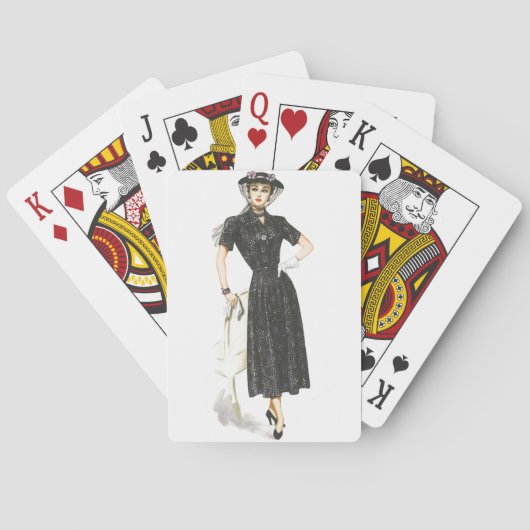 Vintage Victoriaanse Dame Elegante Retro Mode Speelkaarten (Achterkant)