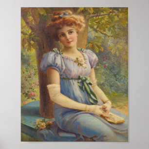 Vintage Victoriaanse Damesportret Kunstposter Poster