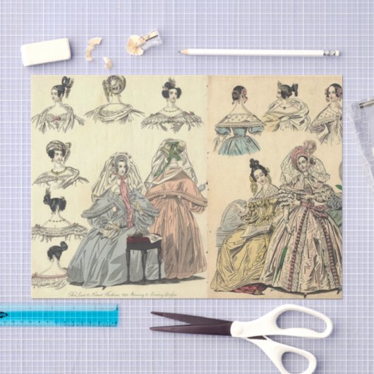 Vintage Victoriaanse Engelse hoepelrokken mode Tissuepapier (Craft)