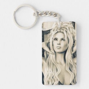 Vintage Victoriaanse Glamour Portretkunst Sleutelhanger