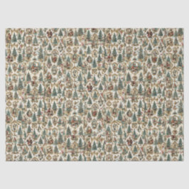 Vintage Victoriaanse Kerst Collage | Retro Kerstma Tissuepapier
