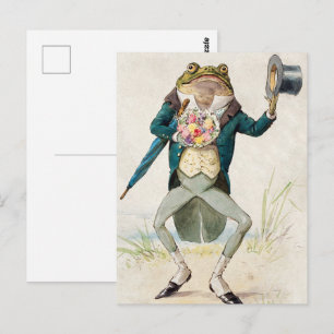 Vintage Victoriaanse keurige pad in ochtendjas Briefkaart