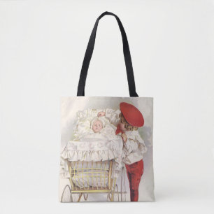 Vintage Victoriaanse kinderen, kind en baby in kin Tote Bag