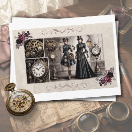 Vintage Victoriaanse Mode Vrouwen Ansichtkaart Briefkaart