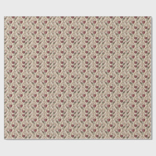 Vintage Victoriaanse Roos & Damast Bloempatroon Ku Cadeaupapier