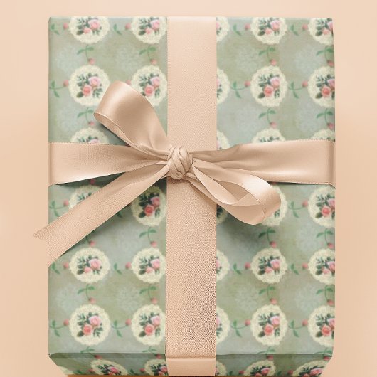 Vintage Victoriaanse Rozen Kant Cadeaupapier
