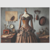 Vintage Victoriaanse Steampunk Damesdetective Jurk Tissuepapier (Voorkant)