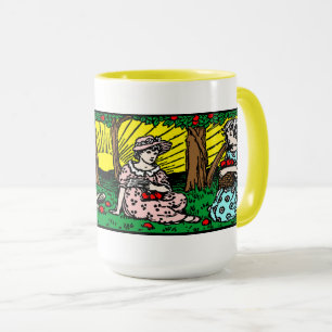 Vintage Victoriaanse tijdperk meisjes verzamelen a Mok