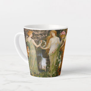 Vintage Victoriaanse Vier Seizoenen Godin Bloemsch Latte Mok