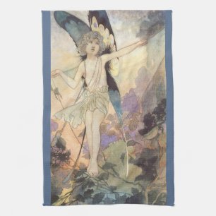Vintage Victoriaanse vlinderfee van Robinson Theedoek