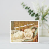 Vintage Victoriaanse vrouw Gelukkige verjaardag Briefkaart (Staand voorkant)