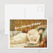 Vintage Victoriaanse vrouw Gelukkige verjaardag Briefkaart (Voorkant / Achterkant)